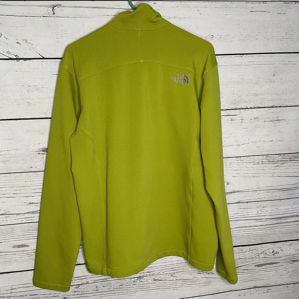The North Face Mens Fleece Lined Jacket Mustard Yellow Long Sleeve Zip Up Size L
